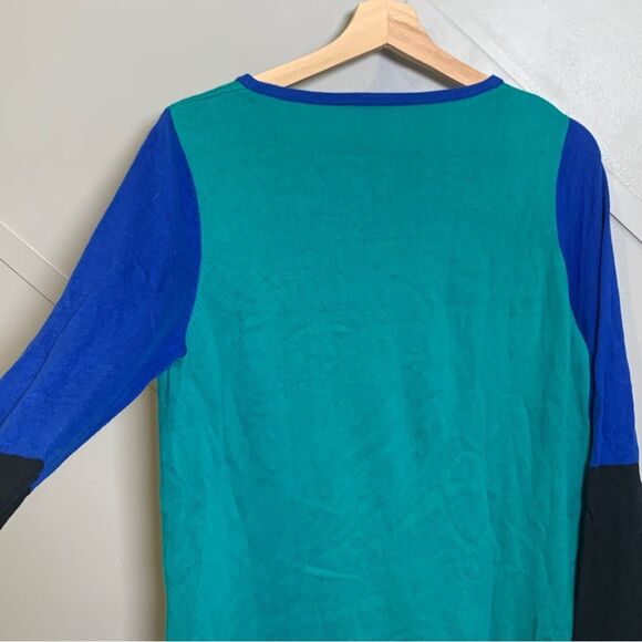 Vince Camuto Green Blue Colorblock Sweater Size Large - Picture 7 of 9